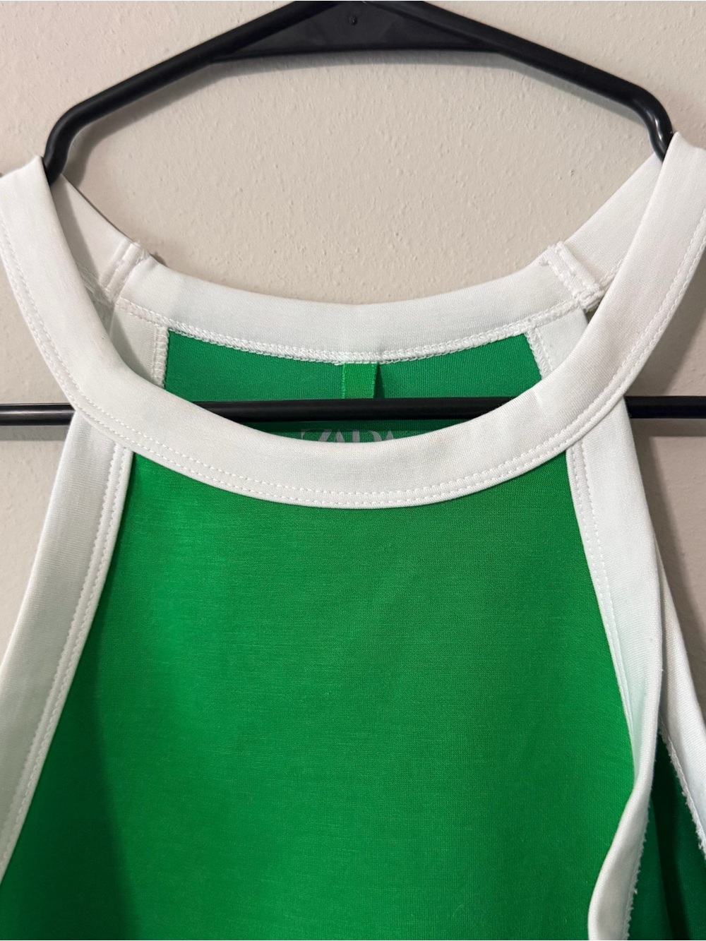 Zara Green Tank Top with White Trim Girls Size 9-10 - Picture 3 of 5